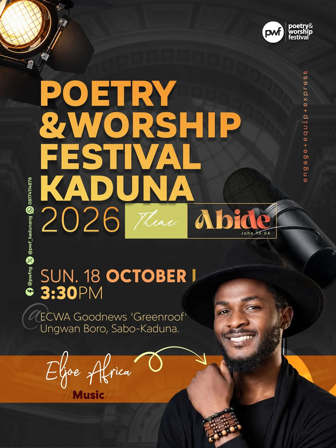 Eljoe Africa ABIDE 2026 worship music artist poster
